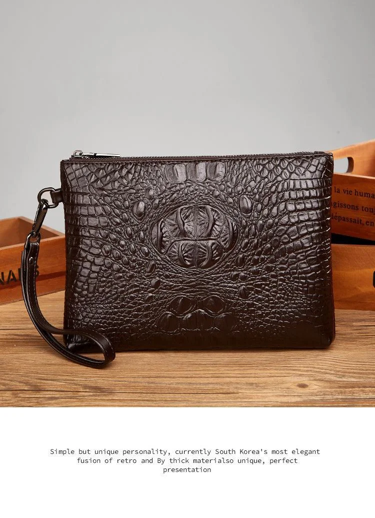 2025 Nei Krokodil Aktentasch fir Männer - Héichqualitativ PU Lieder Clutch Tasch, Moud Grousskapazitéit Organizer Tasch, Trendy Handtasch fir jonk Professioneller_voghion.com