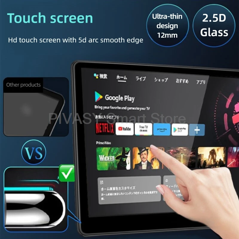Portable Mini TV 14" Car Headrest Monitor Display IPS Android 2G+32G HD Touch Screen WIFI Car Rear Seat Movie Music Video Player