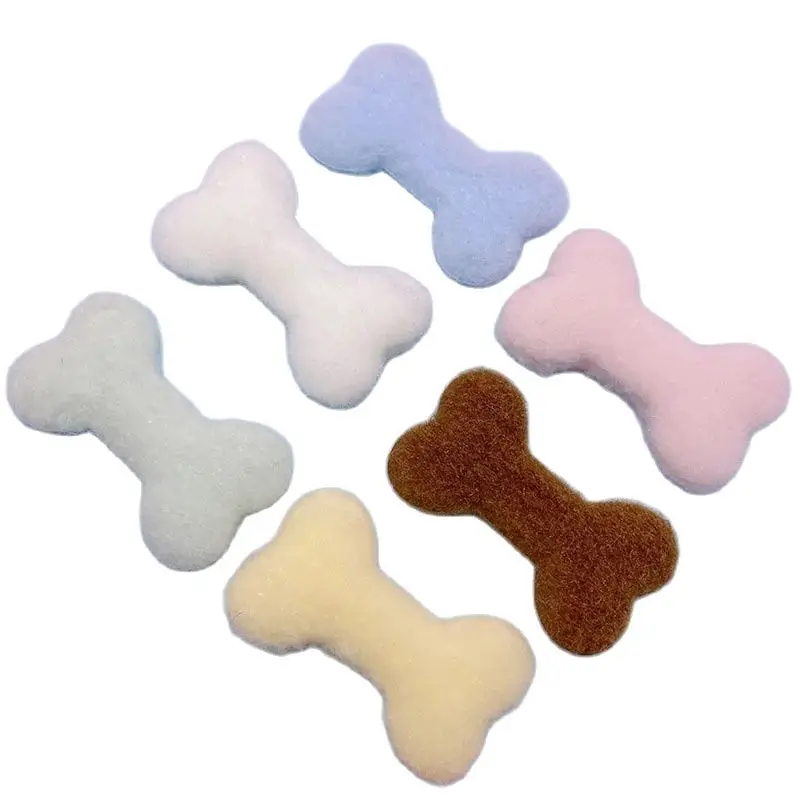 30pcs 7*4cm Filz Stoff Hunde knochen gepolsterte Applikation für Haars pange Zubehör Hüte Tasche Stoff Dekoration Patches – Detail 4