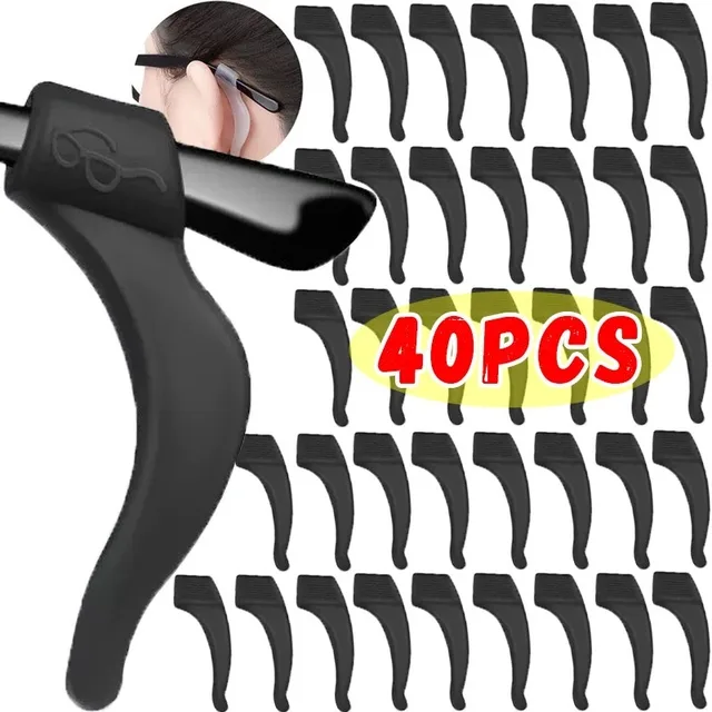 Crochets d'oreille anti-chute en silicone pour femmes et hommes, manchon d'oreille de jambe de lunettes coordonnantes, accessoires de porte-lunettes transparents, 5 paires, 20 paires 1