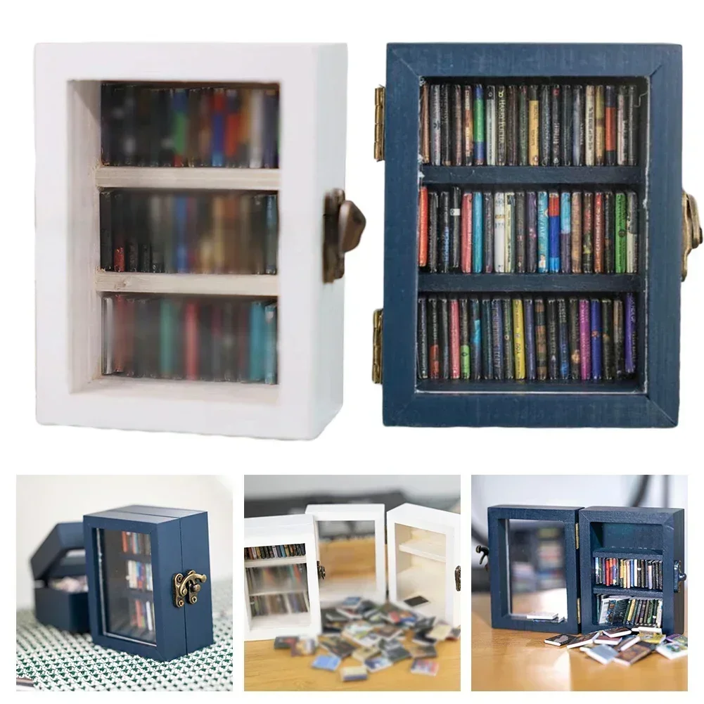 Mini Bibliothèque En Bois Anti-Stress - Décoration Créative Avec Livres Miniatures - Cadeau Original