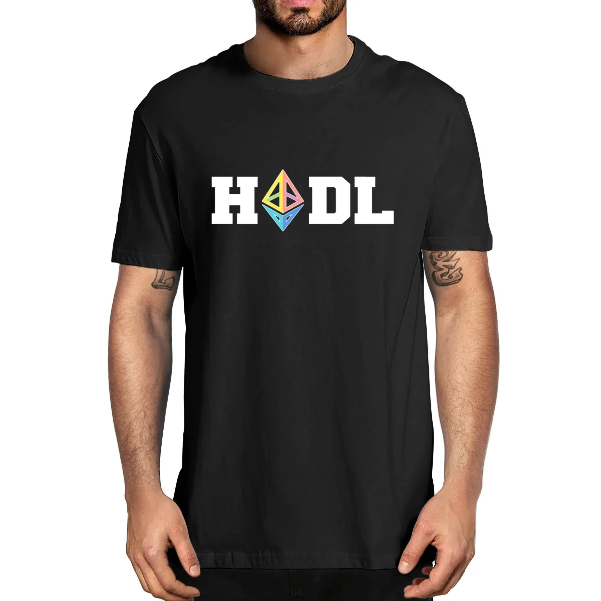 

100% хлопок Hodl Ethereum ETH криптовалюта к Луне логотип криптовалюты забавная Летняя мужская новинка футболка Женская Повседневная