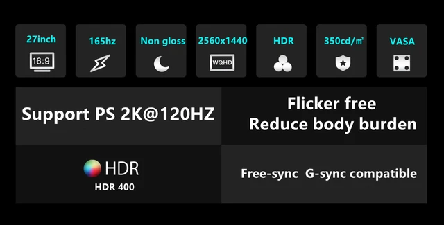 Imagic polegada 2k165hz monitor de jogo hdr300 ips tela rápida 1ms resposta  m271qg suporta tela dividida sub display - AliExpress