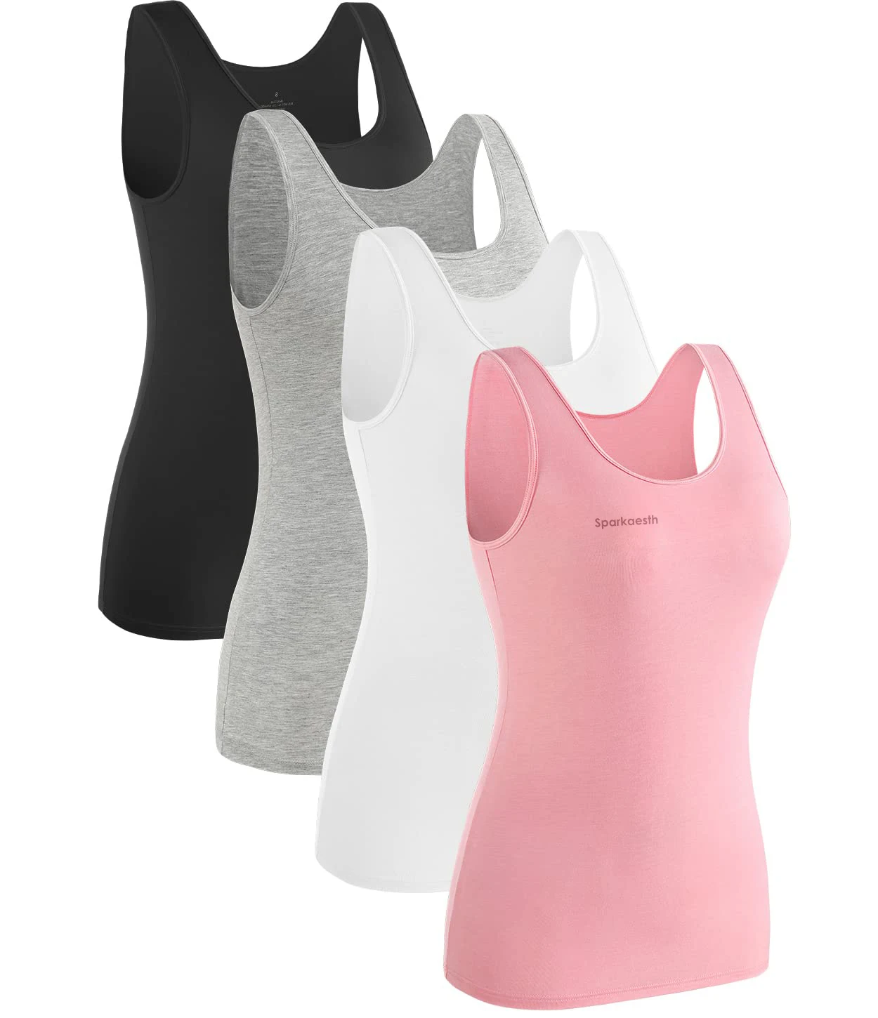 

Sparkaesth Womens Sleeveless Tank Tops Layering Tanks Undershirt Tank Top 3-4 Pack
