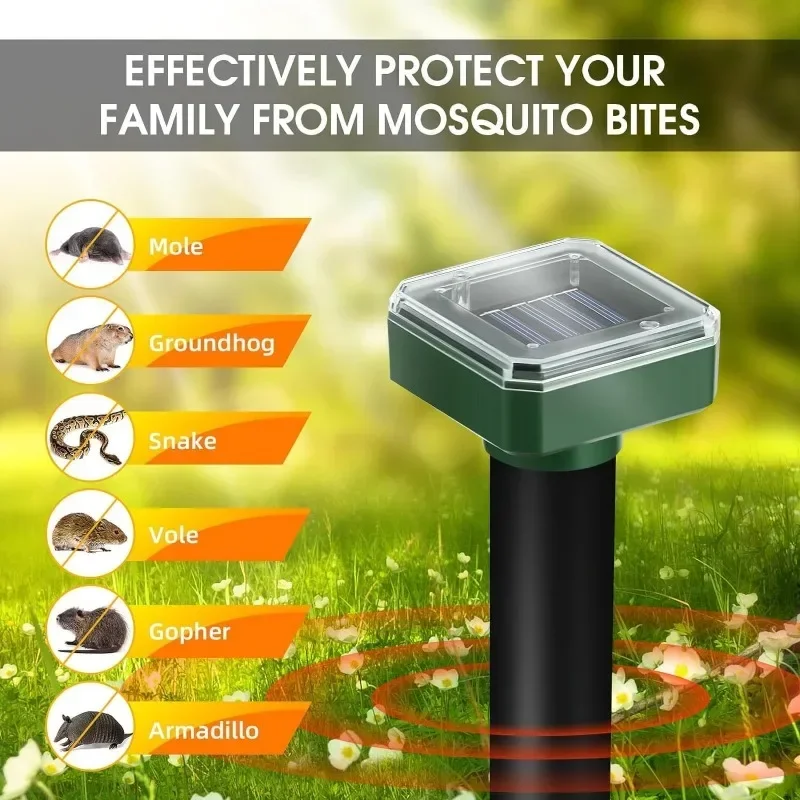 1/4PCS Outdoor Solar Powered Animals Repeller Outdoor Waterproof Repellent for Outdoor Lawns Garden Farmland Plant Protection - 3
