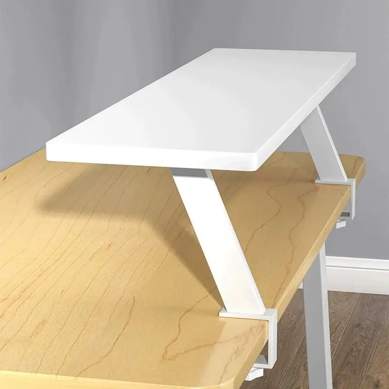 Organizzatore da scrivania versatile con morsetto a U in metallo - Robusto scaffale portaoggetti in legno per ufficio, studio e lettura