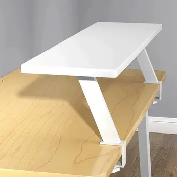 Organizzatore da scrivania versatile con morsetto a U in metallo - Robusto scaffale portaoggetti in legno per ufficio, studio e lettura