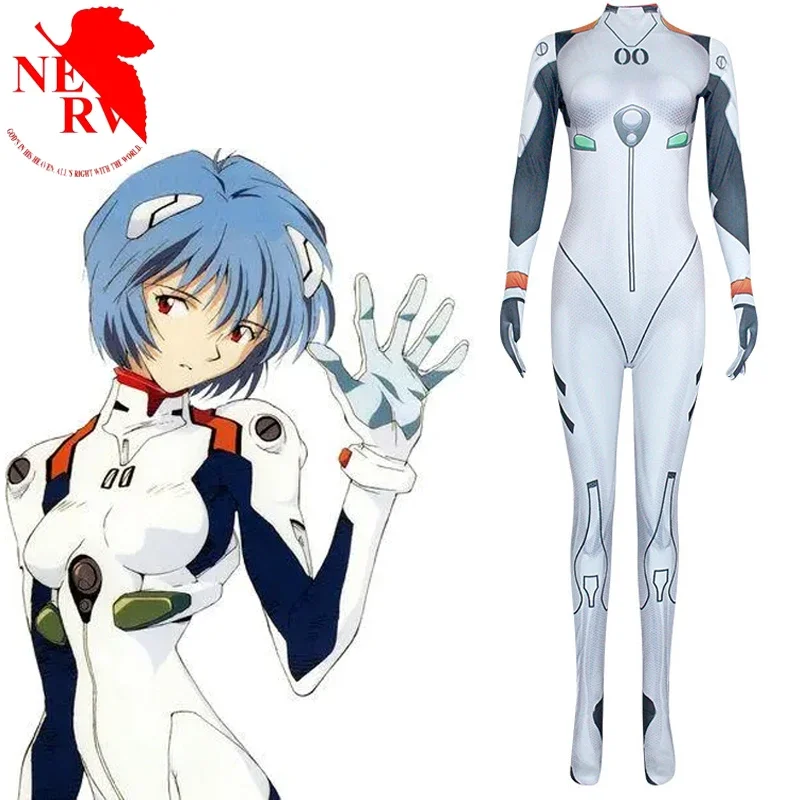 Evangelion Ayanami Rei Collant Cosplay Donne Adulte Sexy Anime Halloween Costume Tuta Stage Dressing Accessori Regalo