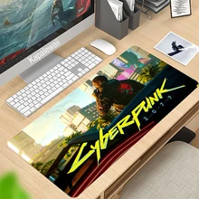 Gaming cyberpunk mousepad gamers de computador bloqueio bloqueio borda tapete do mouse almofada de mesa do computador do teclado xxl900x400mm csgo lol dota2