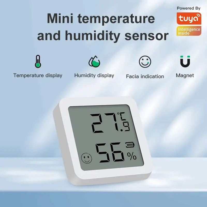 Mini Bluetooth Temperature Humidity Sensor with LCD Screen Smart Linkage Remote Control Thermometer Hygromet Alexa Google Voice 2 Mini Bluetooth Temperature Humidity Sensor with LCD Screen Smart Linkage Remote Control Thermometer Hygromet Alexa Google Voice 2