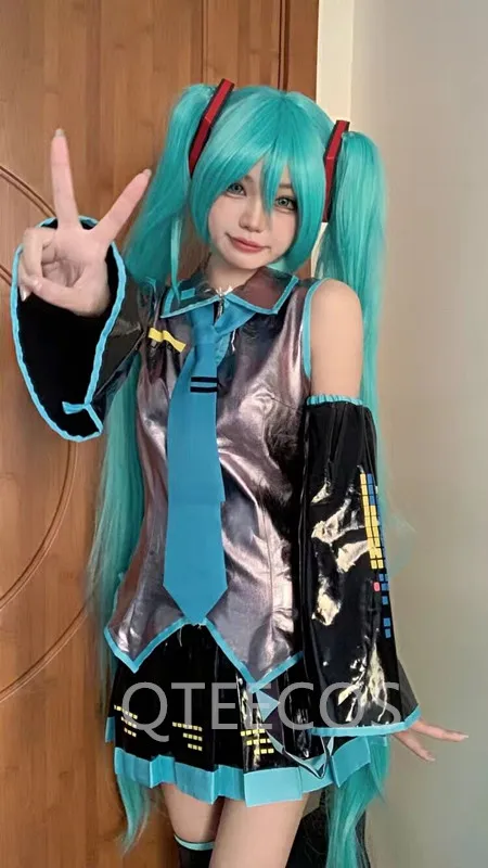 Anime vocaloid miku cosplay traje peruca vestido kawaii cosplay