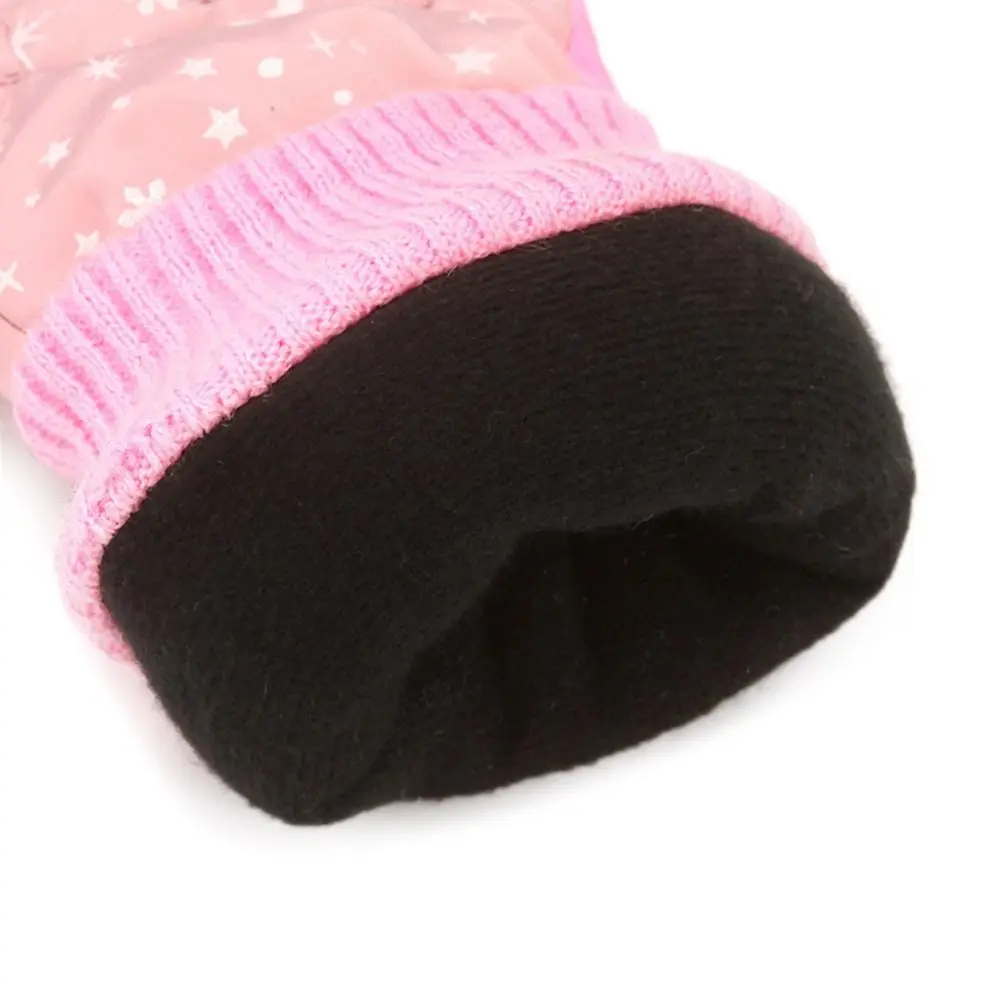 1 Pair Baby Girls Winter Thicken Warm Gloves Windproof Children Skiing Cycling Gloves for Kids Outdoor Sports Mittens