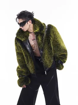 Thick Patchwork Faux Fur Coat 5