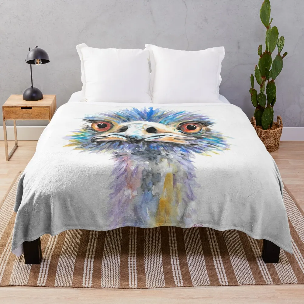 Emu Funky Bird Throw Coperta Coperta Da Picnic Luxury St Coperta Fashion Sofa Coperte Coperta Trapuntata Pelosa