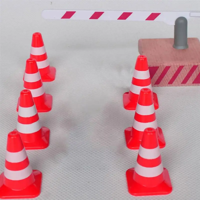Plastic Construction Toys Kids Construction Toys Kids Pretend Play Set 35Pcs Mini Traffic Road Cones Plastic Simulation Roadblock Signs Micro Road Parking Signs Toy for Kids Rc Car Model Parts