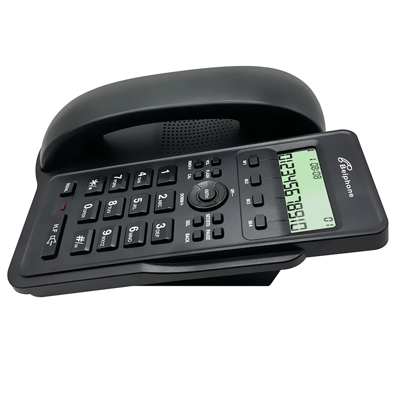 Enhanced Desktop Corded Landline Phone with LCD Display and Hands-Free Calling