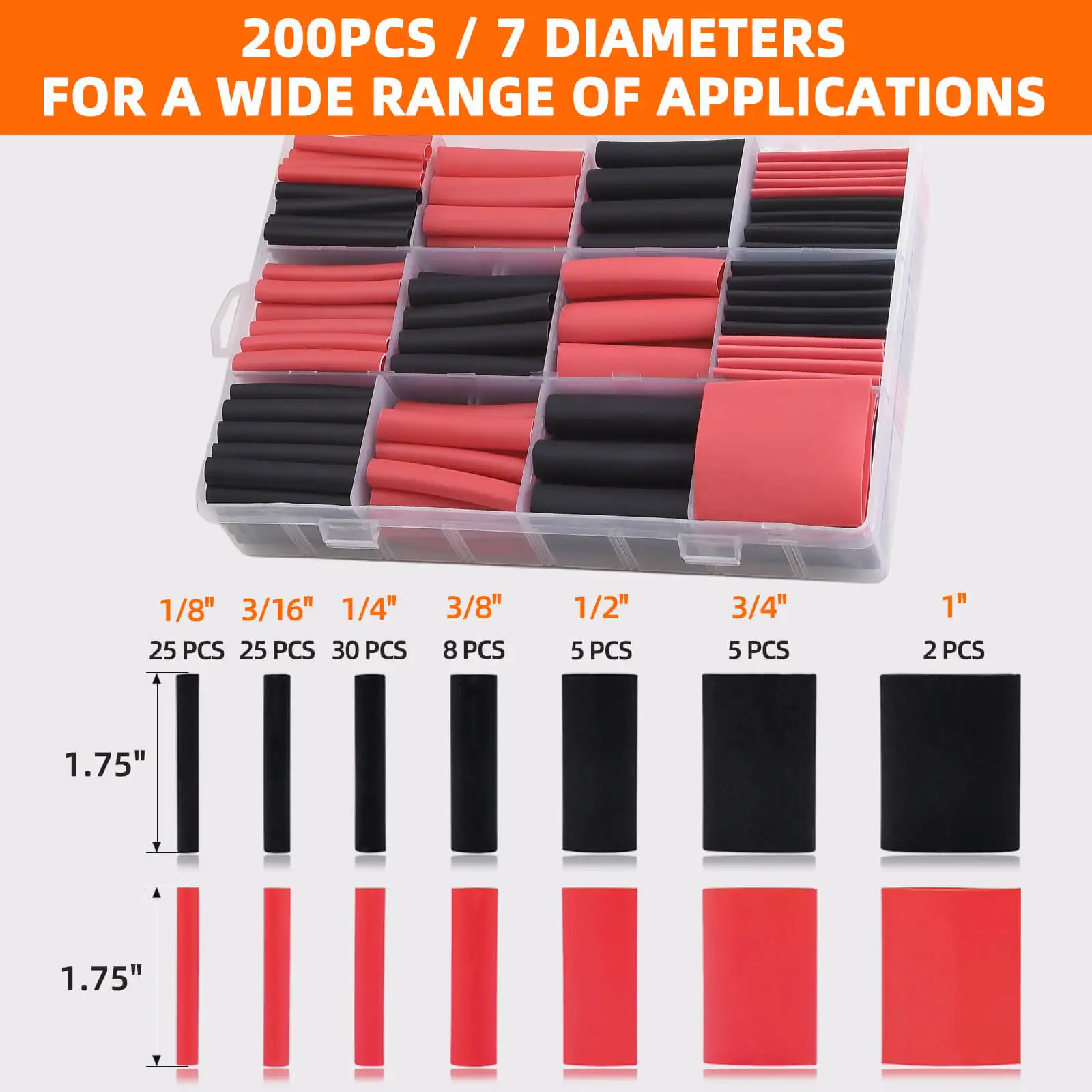 Heat Shrink Tube Heat Shrink Tubing Heat Shrink Tube Kit Heat Shrink Cable Sleeve -4:1 Ratio Adhesive Lined Waterproof Industrial 3:1 Electrical Wrap Tubes