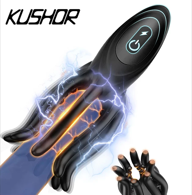 Elektroschock-Vibrator für Männer, Penis-Eichelstimulator mit 9 Vibrationen, Verzögerungstraining, Übungsgerät, Extender für männliche Masturbation 1