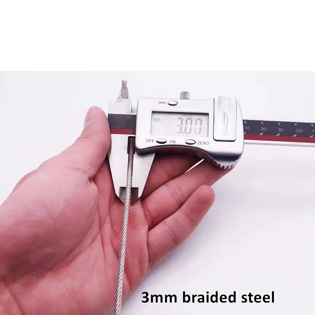 Security Cable Lock 100CM/3.3Ft Long Travel Security Cable Lock Braided Steel Coated Safety Cable Luggage Lock