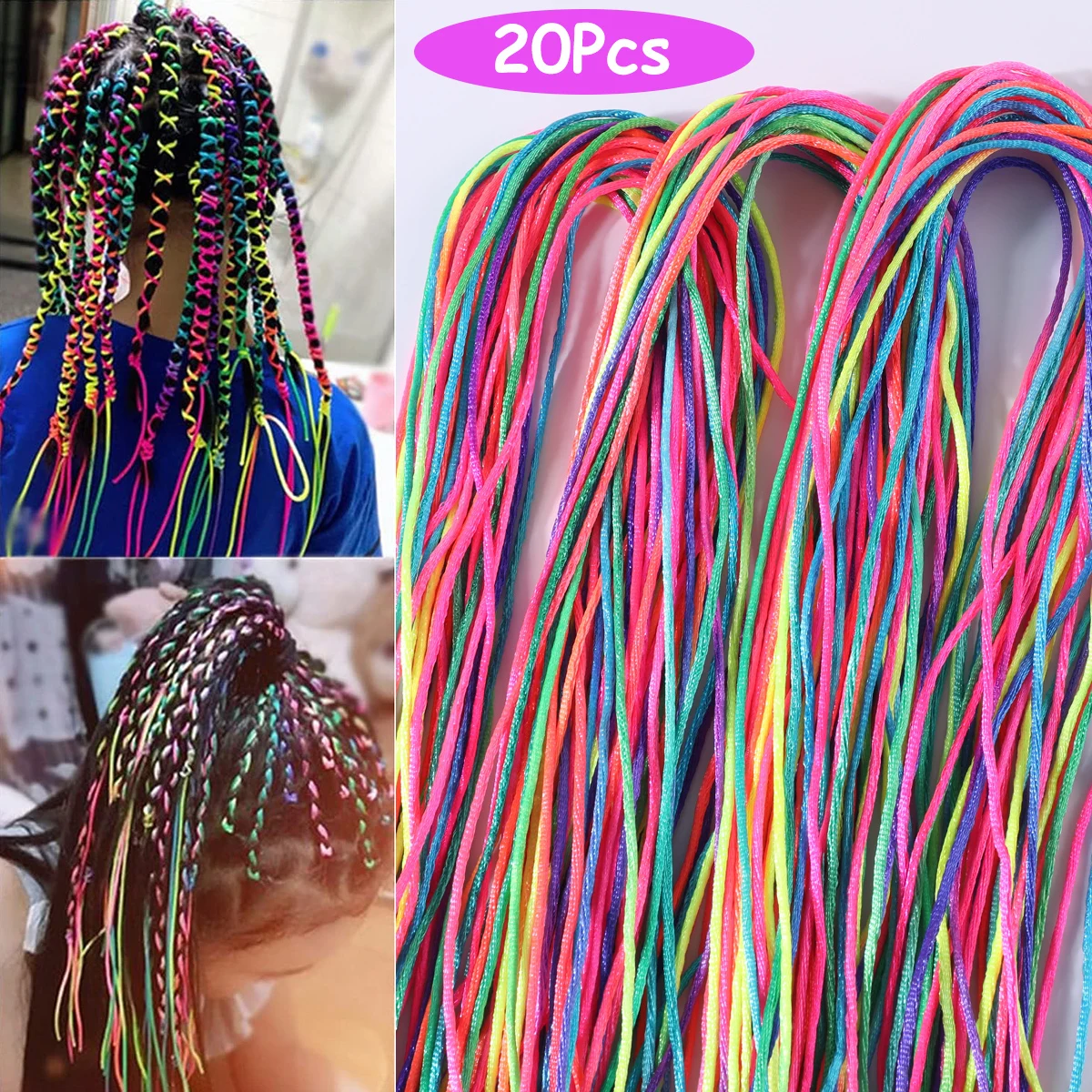 30Pcs Girls Hair Braids Rope Strands 90CM DIY Ponytail braids Women Styling hair accessories For African Braids