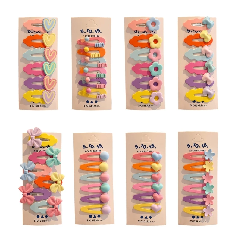 

MXMB 6pcs/set Y2k Hair Clip Ponytail Bangs Kids Girls Hairpins Random Color Hair Clip