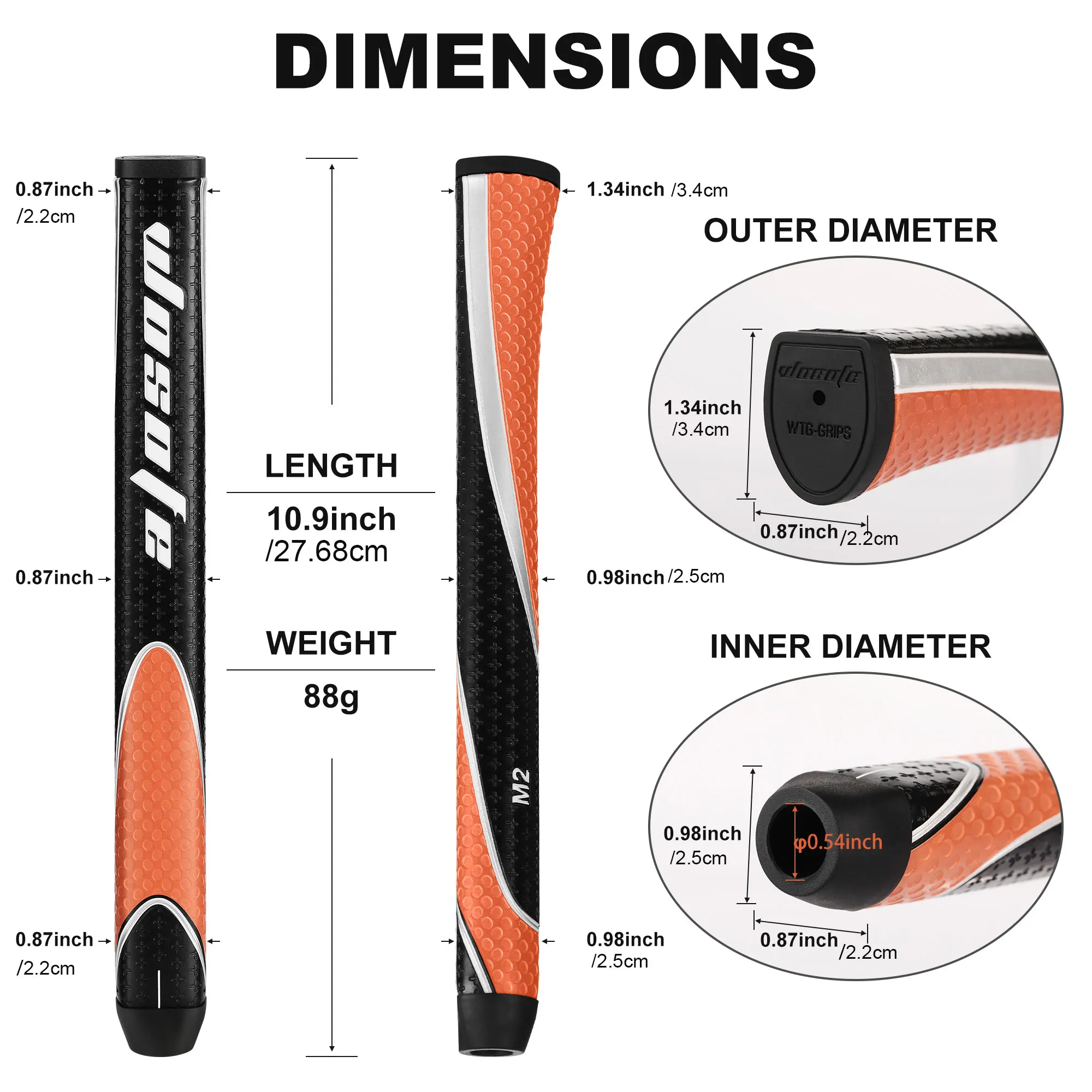 1pc Golf Club Grip, PU Lightweight Grip, Lightweight Putter Grip, Golf Accessories and Best Training Equipment,Putter Grips 3