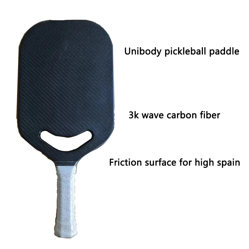 Unibody Pickleball Paddle 3K In Fibra Di Carbonio Advance Pickleball Racchetta Con Superficie Ruvida Alta Rotazione Per Pro Player