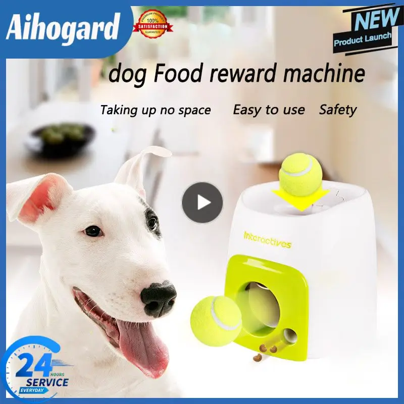 

Dog Food Reward Machine Slow Feeder Toys Automatic Throwing Machine Interactive Ball Launcher Training Pet Tennis Ball Things