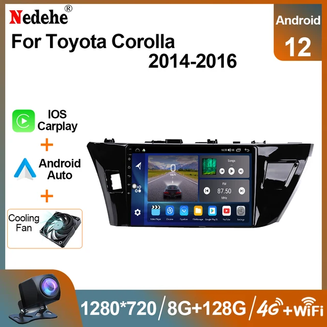 2 Din Car Radio Android 12 Carplay For Toyota Corolla 2014 2015 2016 Multimedia PlayeR Autoradio GPS Navigation Head Unit DSP 4G