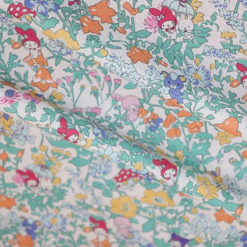 cotton 80s like free fabric cartoon bunny ladies digital printed sewn fabric skirt cheongsam children's designer purse