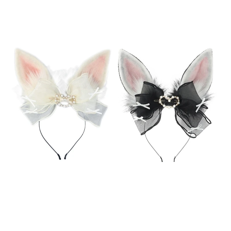 

MXMB Sweet Headband Students Live Broadcast Hairband Rabbit Ears Hair Hoop Colorful