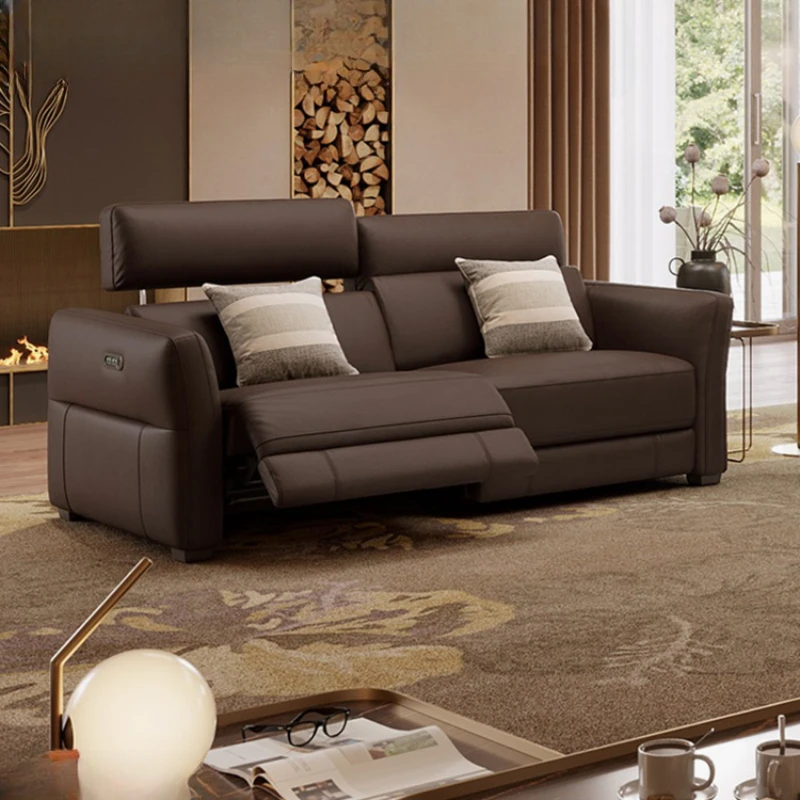 

Electric leather sofa adjustable double living room small apartment simple space function cabin three-person imperial concubine