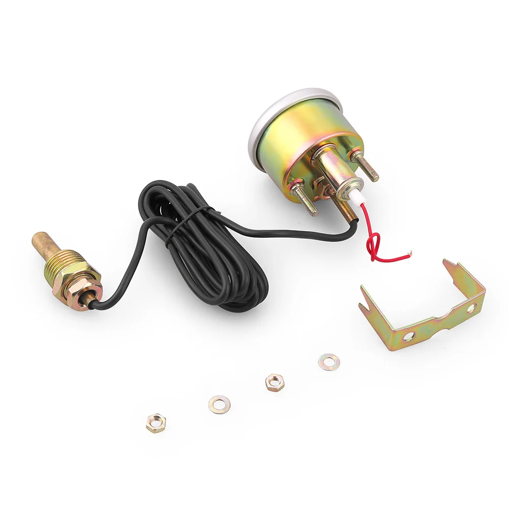 52MM 2인치 기계식 수온계 12V 38-121 ℃ /100-250 ℉ NPT 1/2-14 센서가 있는 수온계 차량용 미터