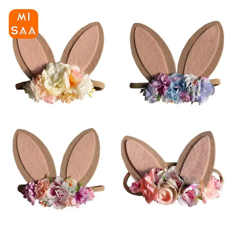 

5/6 шт. повязка на голову в виде кролика для девочки, подарки, зайчик, нейлоновый аксессуар для пасхального костюма, большой кролик для девочки