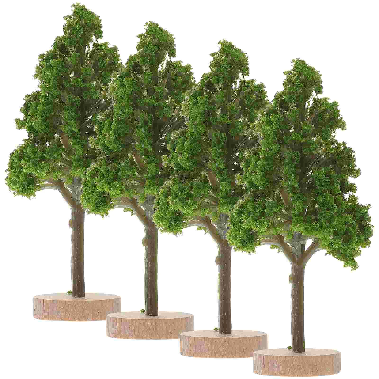 

4 Pcs Tree Model Decor Miniature Street Trees Sand Table Simulation Ornament Artificial Wood Landscape Adornment