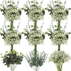 30-Piece Mixed Artificial Greenery Set for Elegant Floral Arrangements and Home Decor (Green)