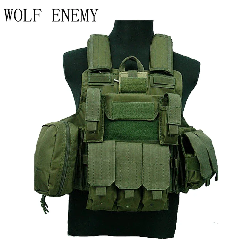 

Tactical Vest CS Wargame Airsoft Paintball MOLLE CIRAS Combat Vest CIRAS Tactical Vest With Triple Magazine Pouch ACU/WOODLAND