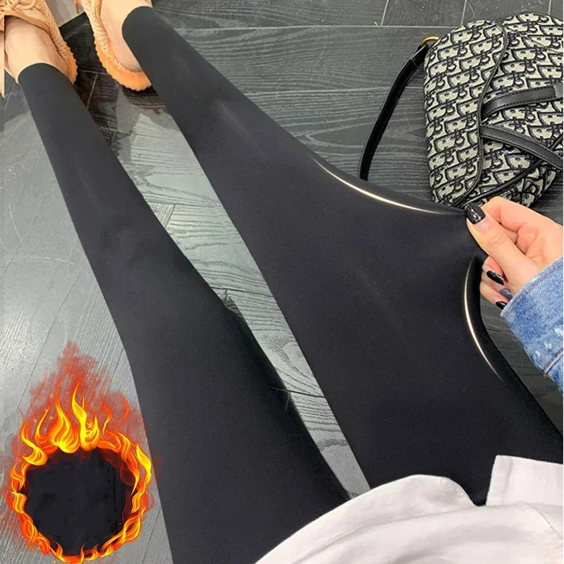 Winter Pregnant Women Warm Leggings High Waist Plus Thick Velvet Pregnancy Thermal Clothes Black Gray Pencil Pants For Maternity