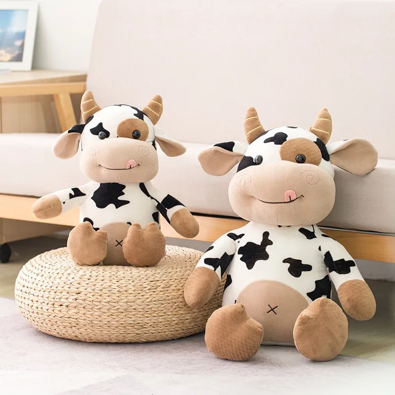 Puzzled DolliBu - Animal de peluche de vaca – Vaca sentada de piel suave, adorable juguete de peluche de vaca para jugar, lindo regalo de vida de granja, muñeca de peluche suave para niños y adultos Puzzled DolliBu - Animal de peluche de vaca – Vaca sentada de piel suave, adorable juguete de peluche de vaca para jugar, lindo regalo de vida de granja, muñeca de peluche suave para niños y adultos