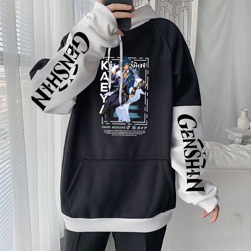 Harajuku Anime Game Genshin Impact Kaeya Alberch Hoodies Men Women Oversized Manga Print Long Sleeve Korean Fashion Sweatshirts 2