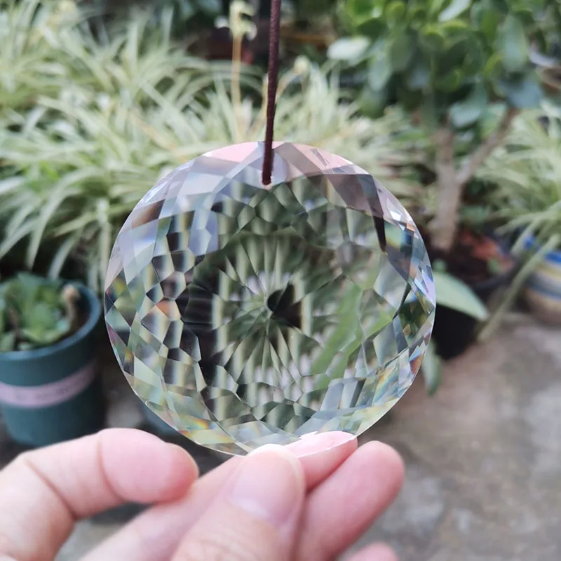 60/76mm Crystal Chandelier Prism Crystals Suncatcher Glass Hanging Pendant DIY Craft Home Garden Decor Ornament Sun Catchers