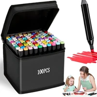 100 Colors Double-Ended Art Markers – 1mm Precise Lines + 6mm Wide Coloring – Quick-Dry Oil-Based Ink – Ideal for DIY Crafts, Clothing, Mugs, Glass – Artist Gift Set 8