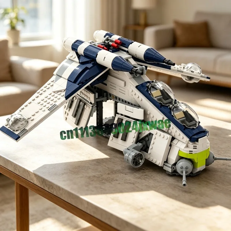 새로운 1149피스 공화국 건쉽 MOC SF 우주 전투기 모델 맞춤형 퍼즐 DIY 조립 블록 컬렉션 선물