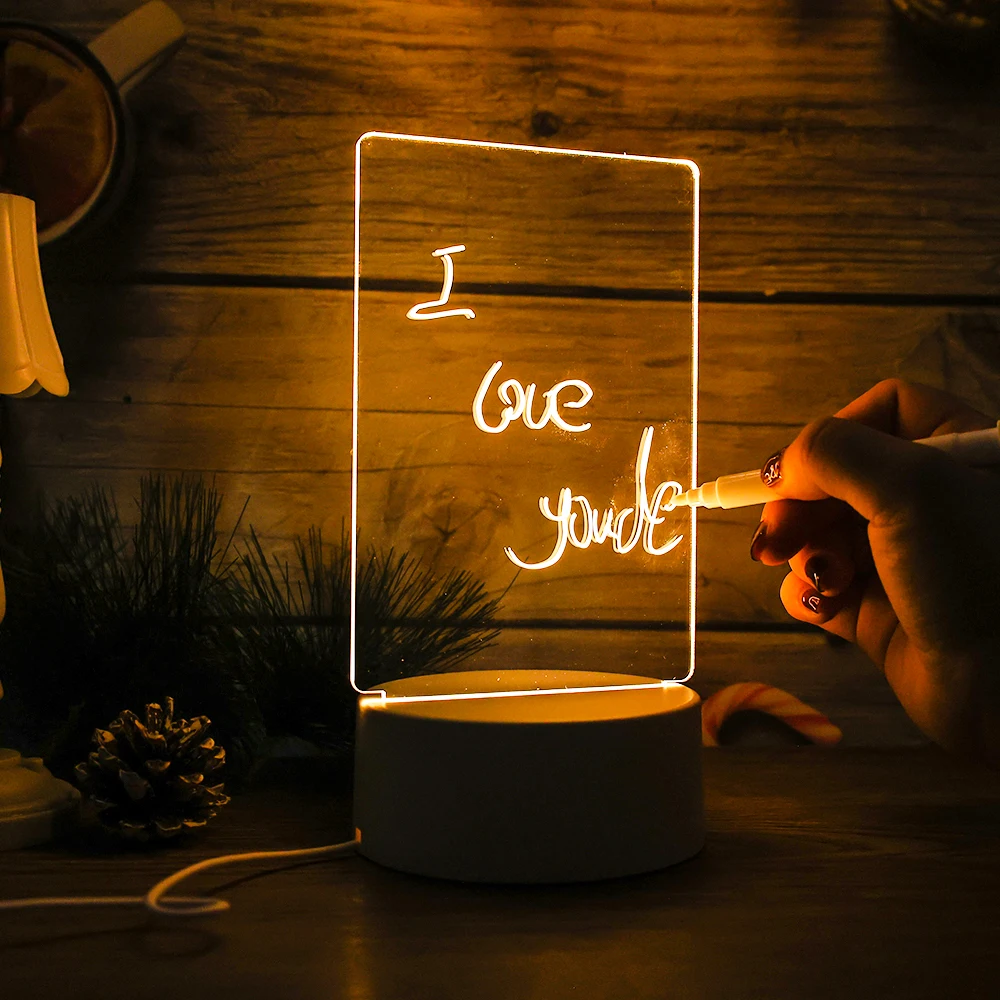 Lampe LED Créative avec Tableau Blanc et Stylet USB