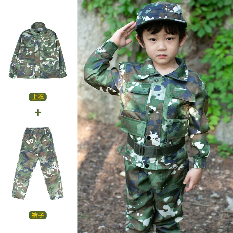 militar para niños, traje entrenamiento, chaqueta de combate de fuerza especial, conjunto de pantalones, ropa de soldado de camuflaje del ejército|Militar| -