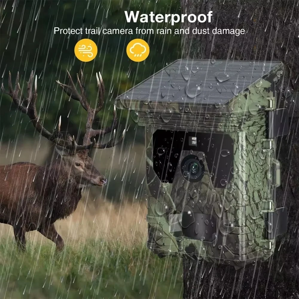 Solar Powered Hunting Camera HC-600A Infrared Tracking Night Vision 50MP 4K 0.3s Trigger Time Wildlife Surveillance Trail Camera
