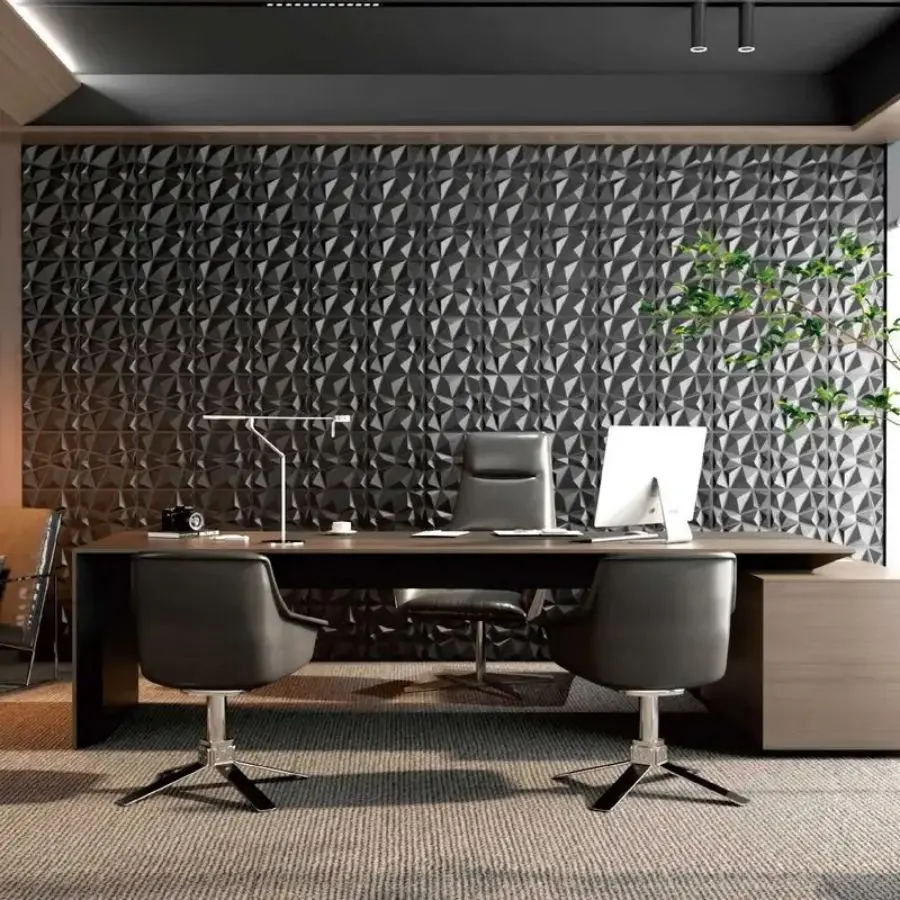 Description Picture 3 of item12/20/30pcs 3D pvc wall panels for indoor wall decoration, living room hall bedroom hotel office,including tape