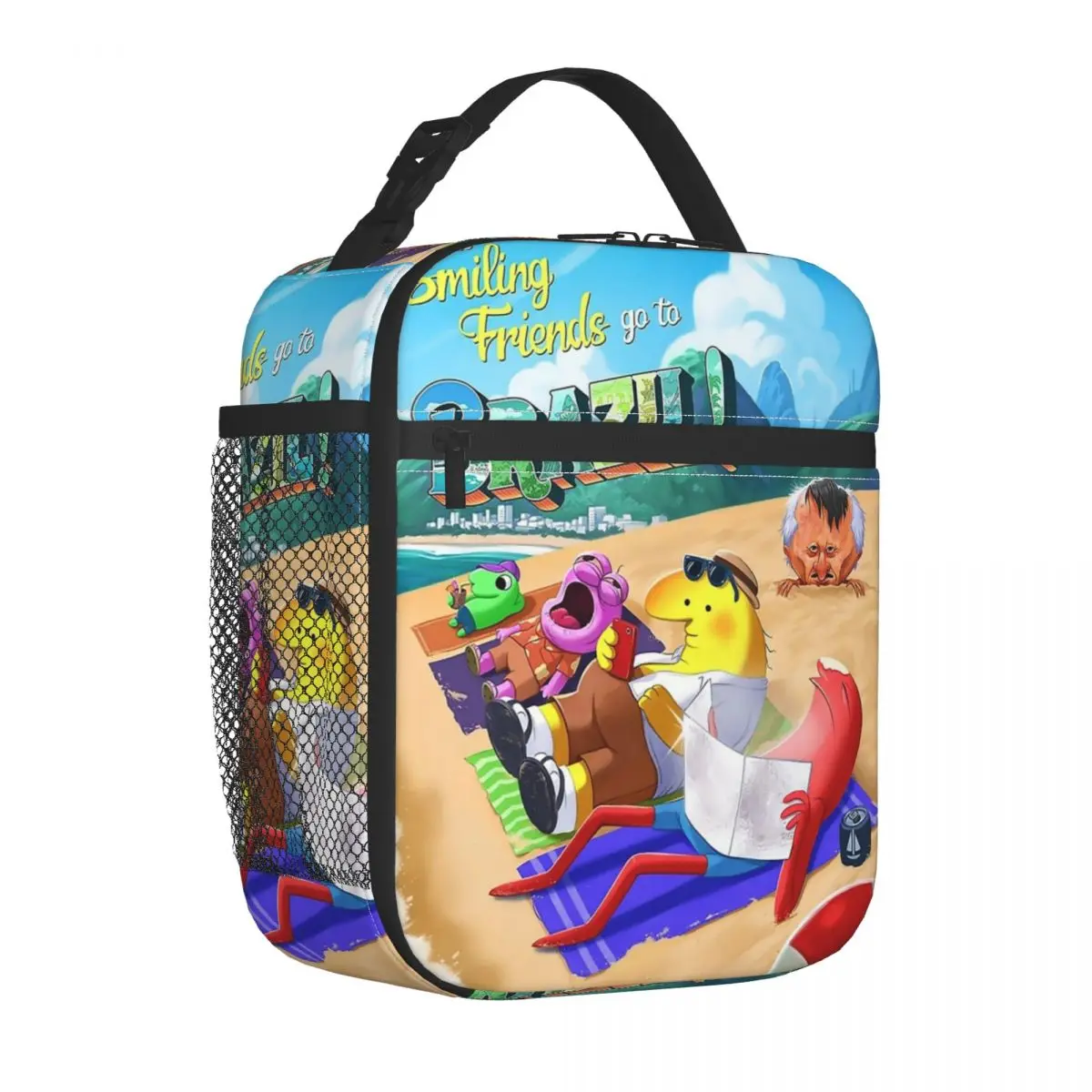 

The Smiling Friends Go To Brazil Insulated Lunch Bag Cooler Bag Meal Container Leakproof Tote Lunch Box Bento Pouch Beach Travel