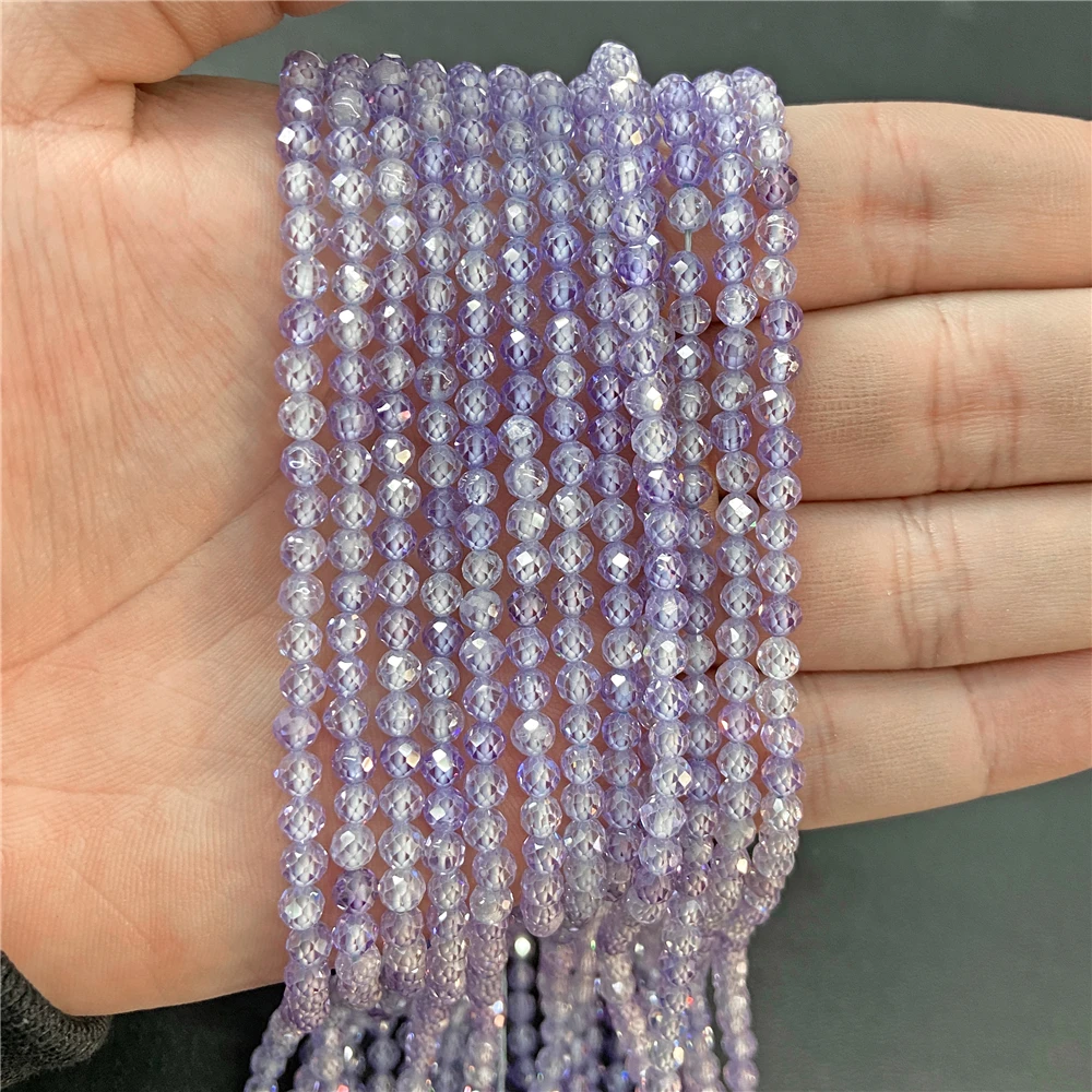 Multicolor Micro Faceted Natural Zircon Loose Beads 2mm 3mm Quartz Crystal Beads for Jewelry Making Accessries Supplies loose beads
