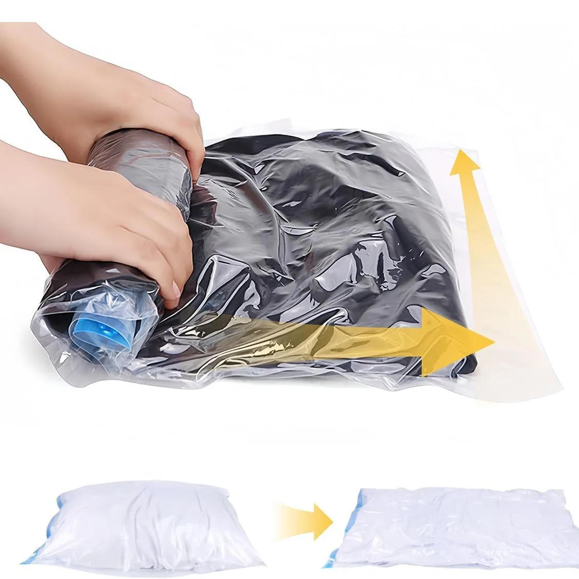 Compressiezakken voor op reis - Camping Essentials - 4-pack ruimtebesparende zakken voor kleding - geen vacuümpomp nodig  15